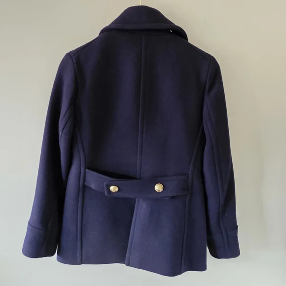 J. Crew 4 Old Money Ivy League Academia Stadium Cloth By Nello Gori Wool Peacoat - Picture 9 of 14